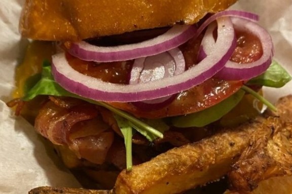 a close up of a sandwich