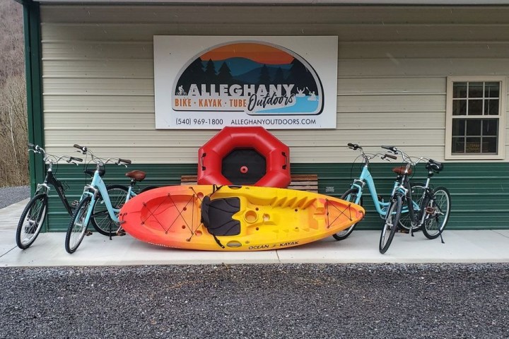 a bicycle parked in front of a building